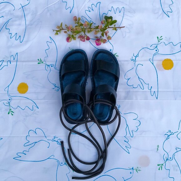 Trippen lace-up leather sandals